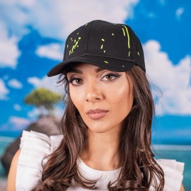 Дамска Шапка Черна на Жълти пръски
